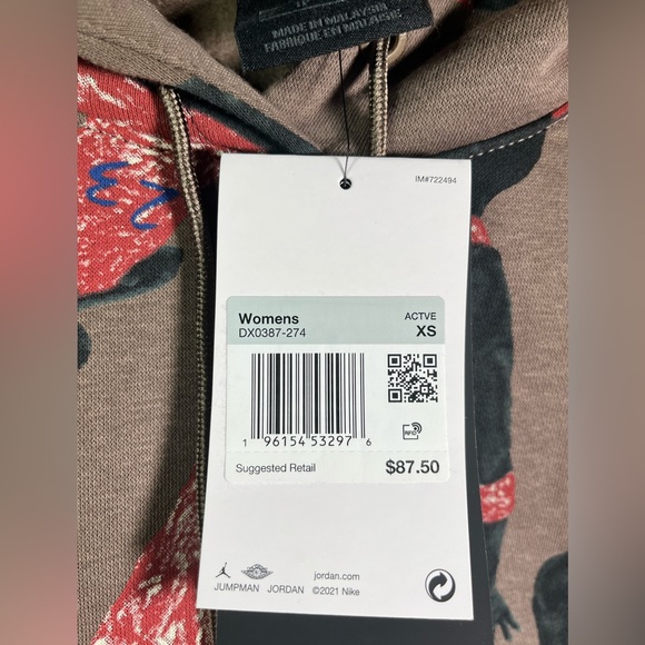 🏀BNWT🏀 Jordan Art hoodie size xs loose fit - Picture 3 of 4